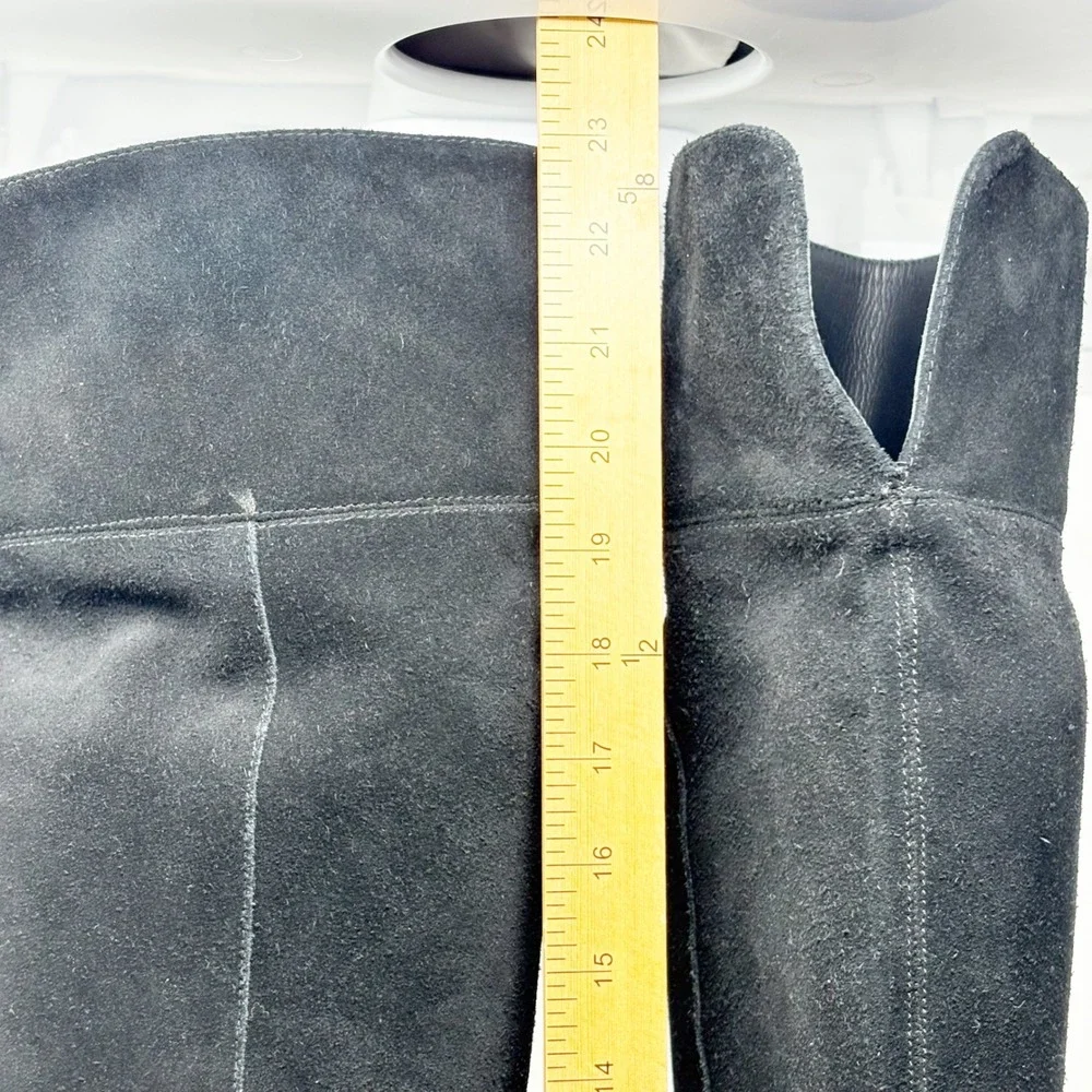 Michael Kors Black Suede Over the Knee Tall Block Heel Boots Size 7.5M
